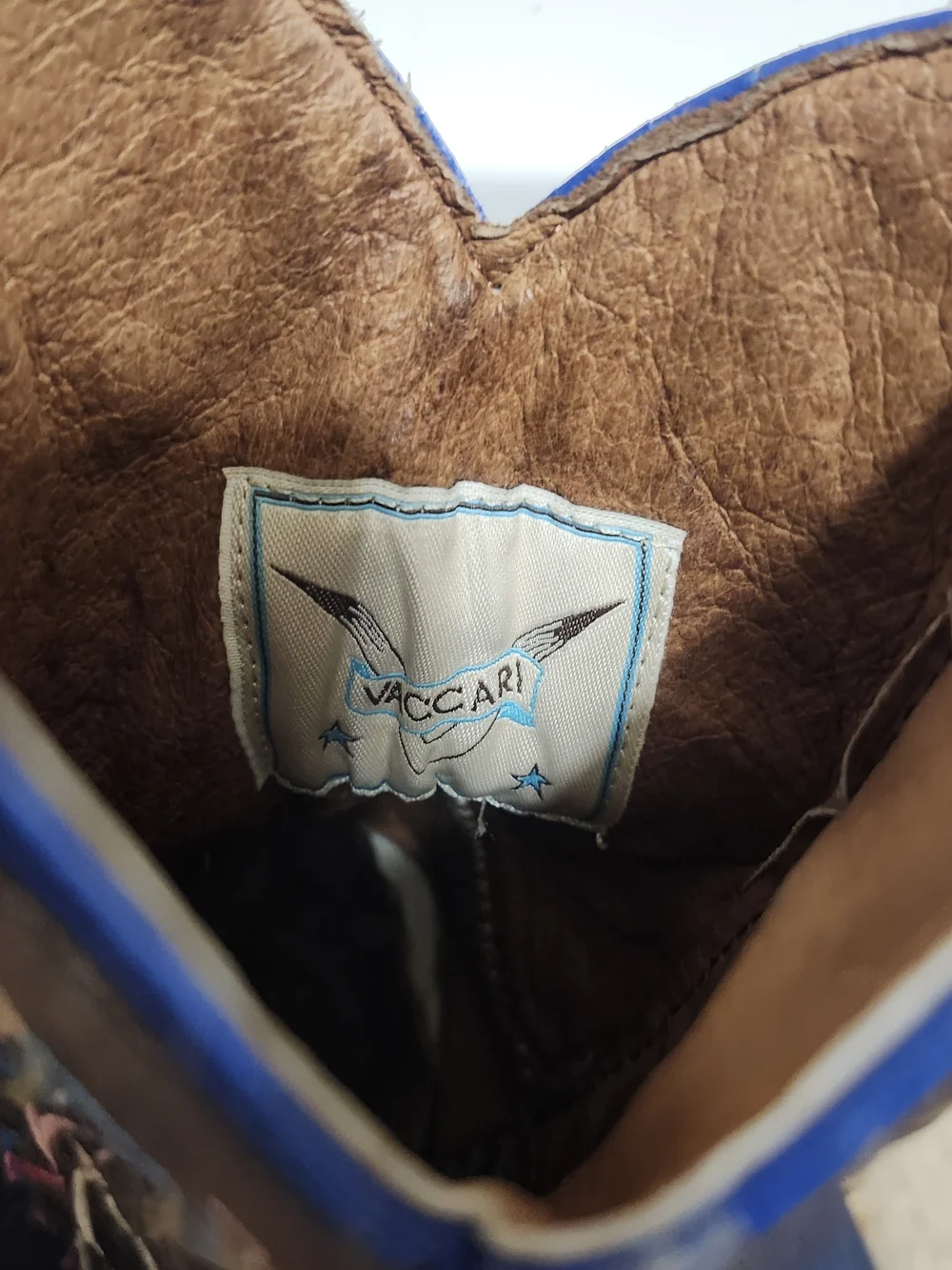 Vaccari Brown Leather Embroidered Western Cowgirl Horse Boots Kids Sz 13